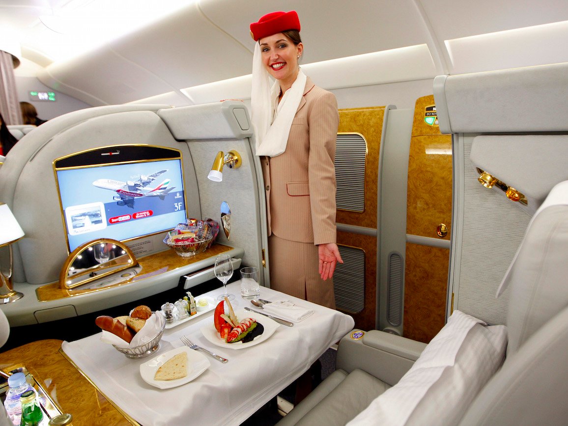 Emirates First Class Jakarta - Dubai | PinterPoin
