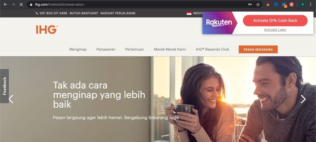 Rakuten IHG Cashback