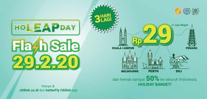 29 Februari 2020  Promo  4 Tahun Sekali Citilink  hoLeapDay 