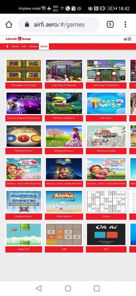 Lion Air WiFi Entertainment