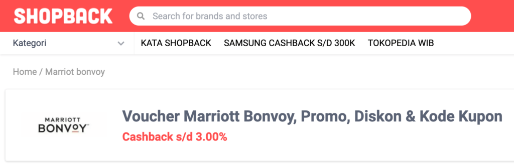 Marriott Bonvoy Shopback